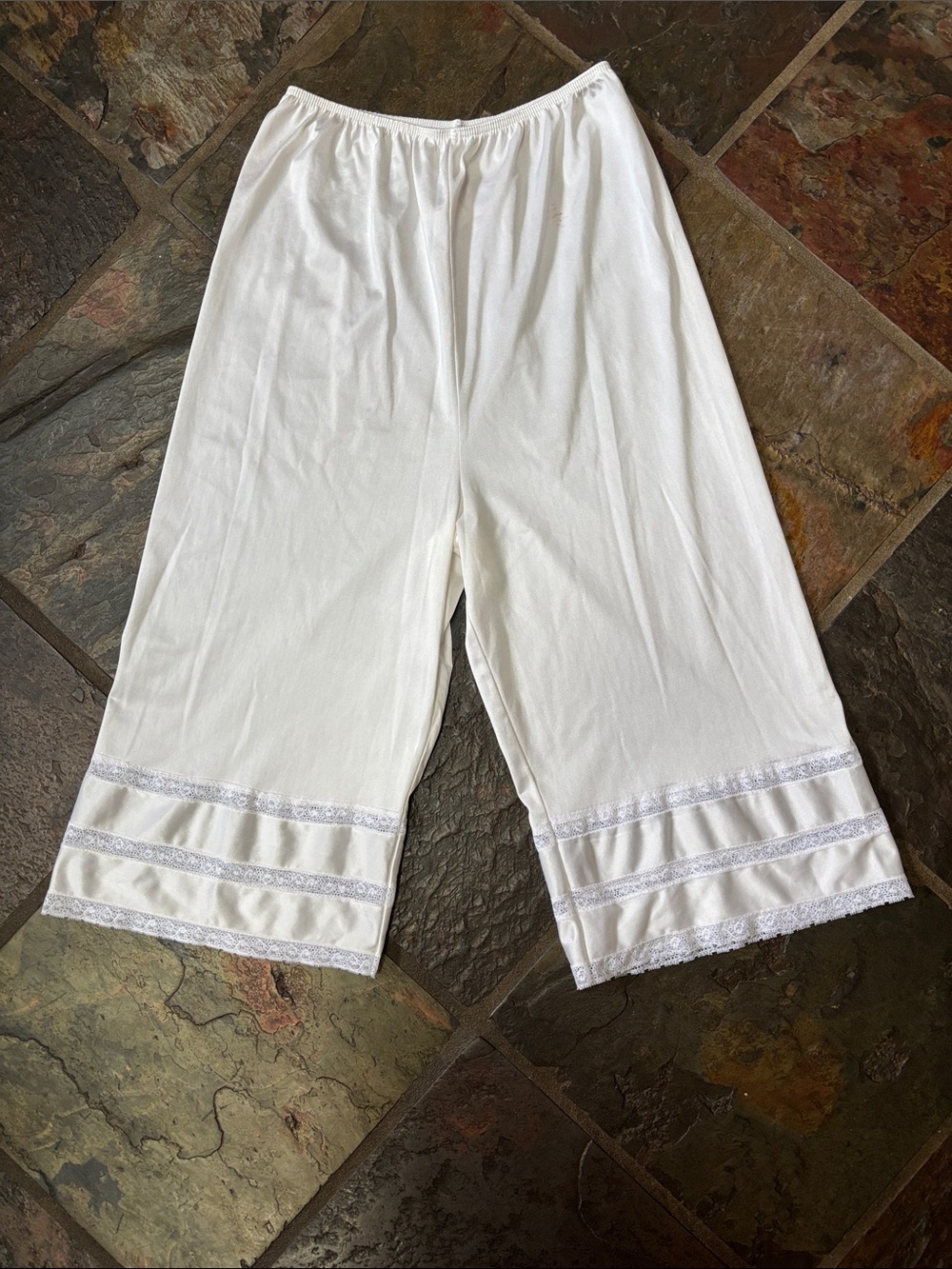 Vintage JCPenney Adonna Nylon Split Slip with Lace Trim